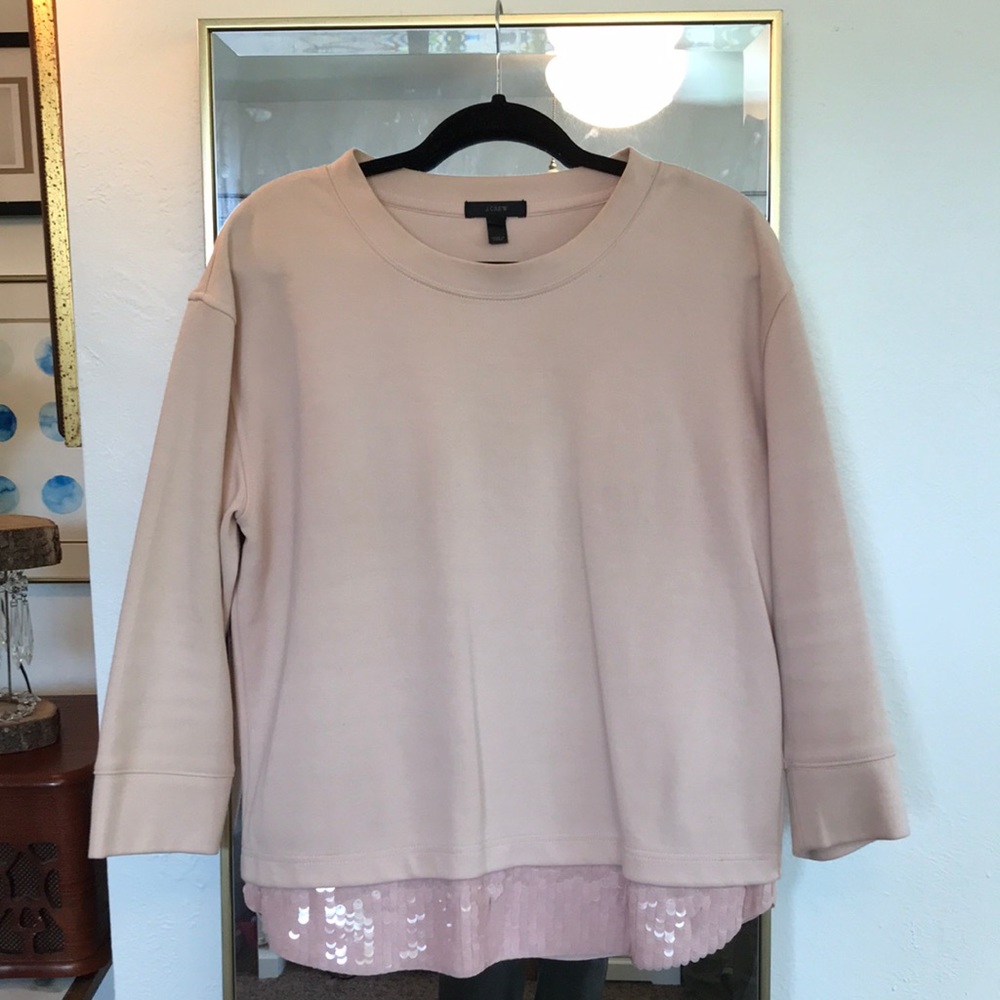 Light pink J. Crew sweater Medium with sequins